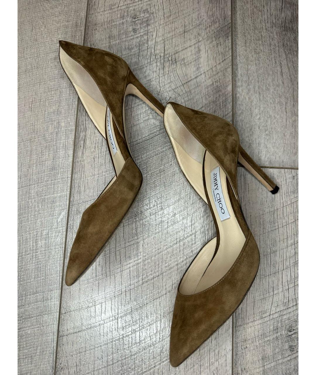 JIMMY CHOO Коричневые замшевые туфли, фото 3