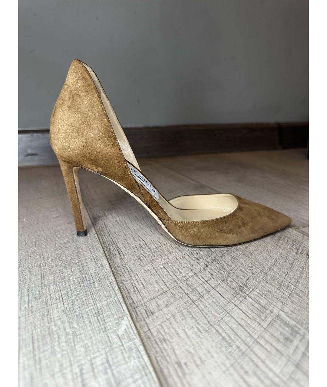 JIMMY CHOO Коричневые замшевые туфли, фото 8