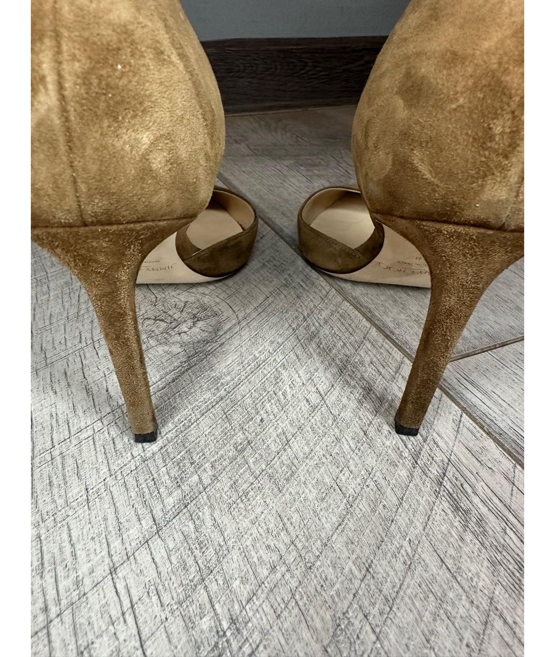 JIMMY CHOO Коричневые замшевые туфли, фото 5