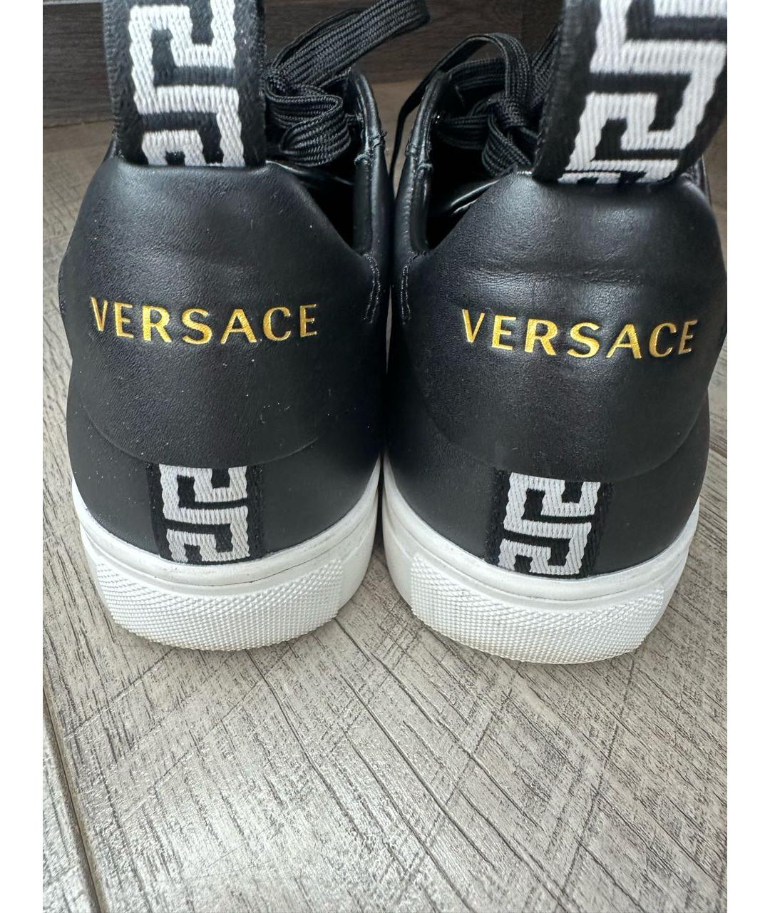 VERSACE JEANS COUTURE Черные кожаные кеды, фото 6