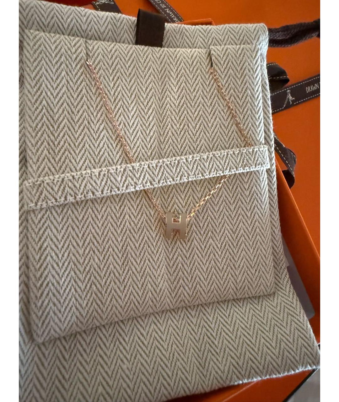 HERMES Бежевая металлическая подвеска, фото 6