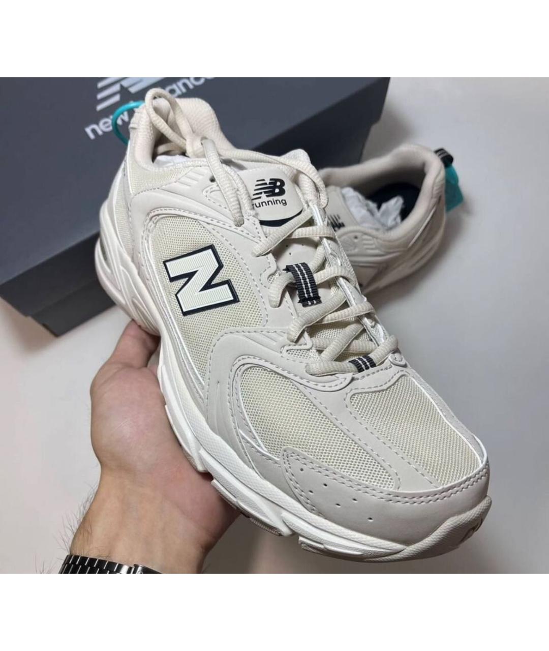 NEW BALANCE Бежевые текстильные низкие кроссовки / кеды, фото 4