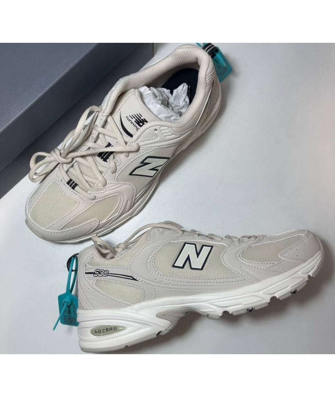 NEW BALANCE Бежевые текстильные низкие кроссовки / кеды, фото 3