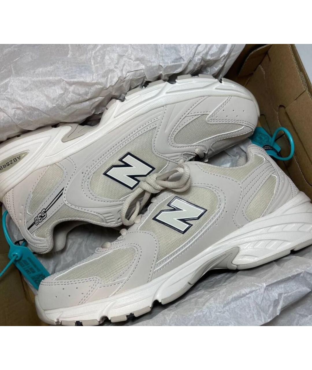 NEW BALANCE Бежевые текстильные низкие кроссовки / кеды, фото 2