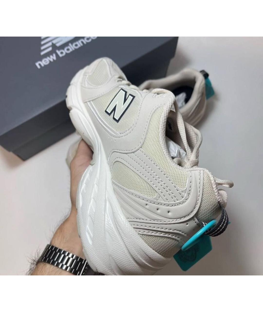 NEW BALANCE Бежевые текстильные низкие кроссовки / кеды, фото 5