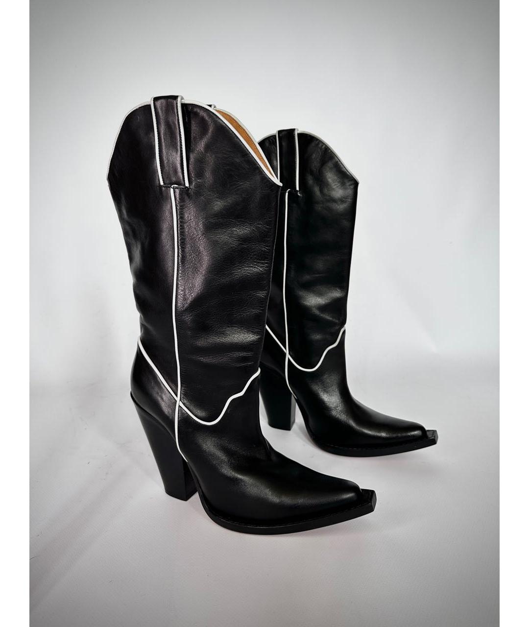 MAISON MARGIELA Черные кожаные сапоги, фото 5