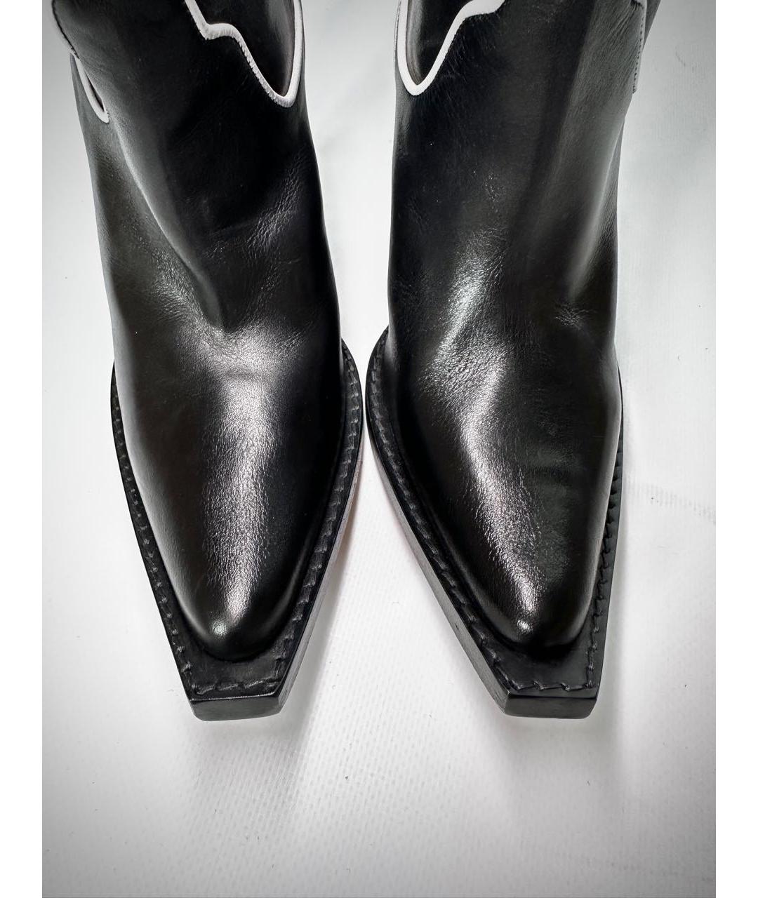 MAISON MARGIELA Черные кожаные сапоги, фото 3