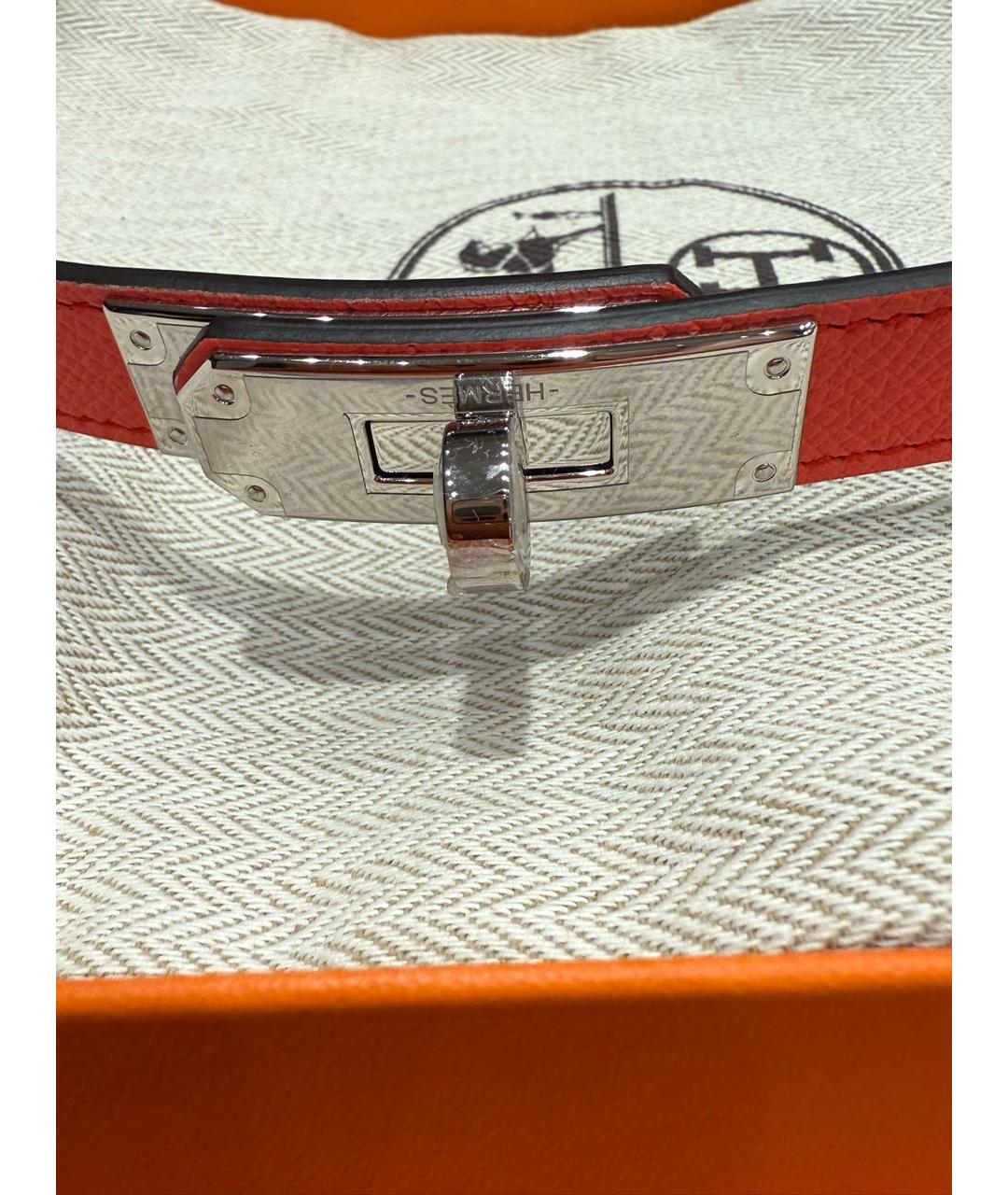 HERMES Красный кожаный ремень, фото 7