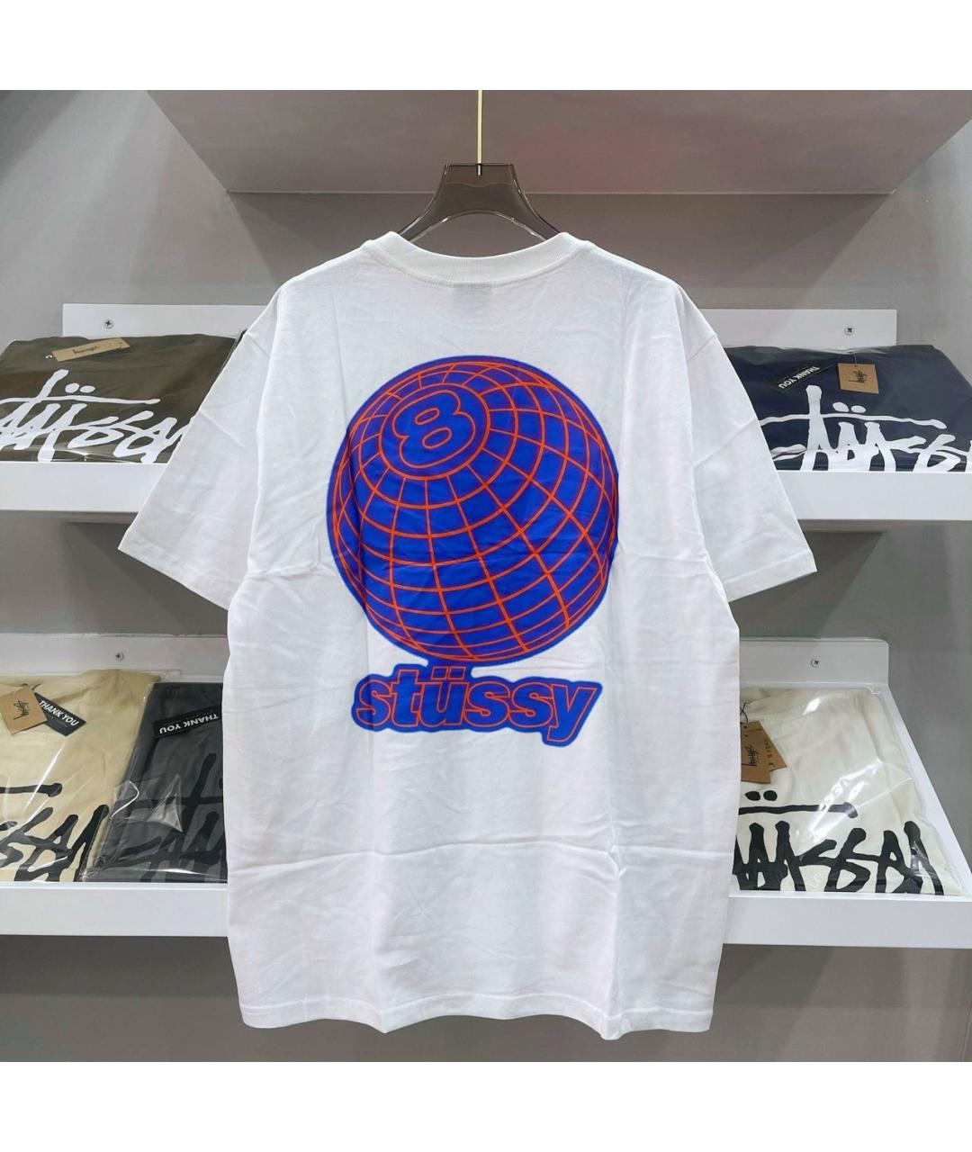 STUSSY Белая хлопковая футболка, фото 2