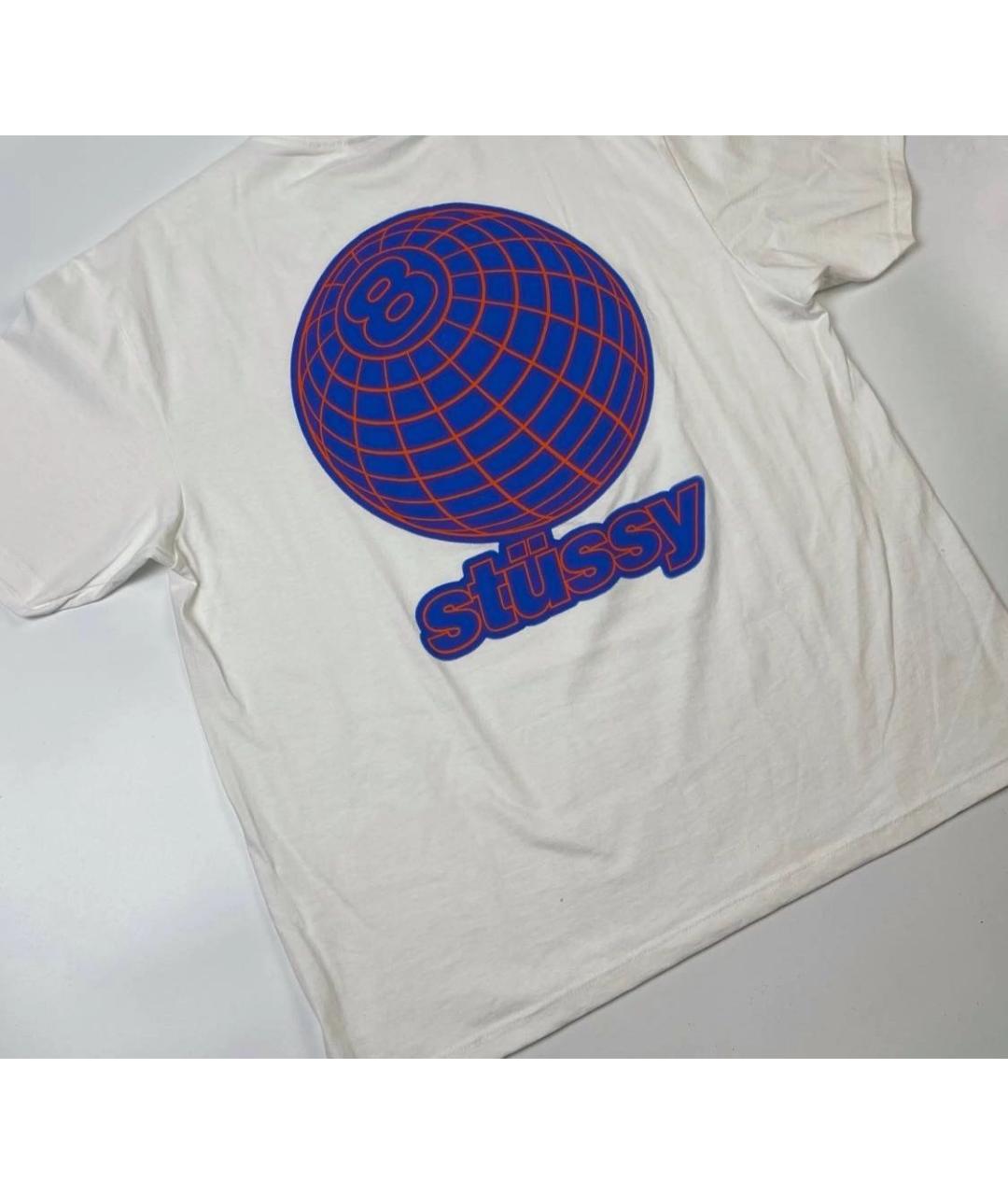 STUSSY Белая хлопковая футболка, фото 3