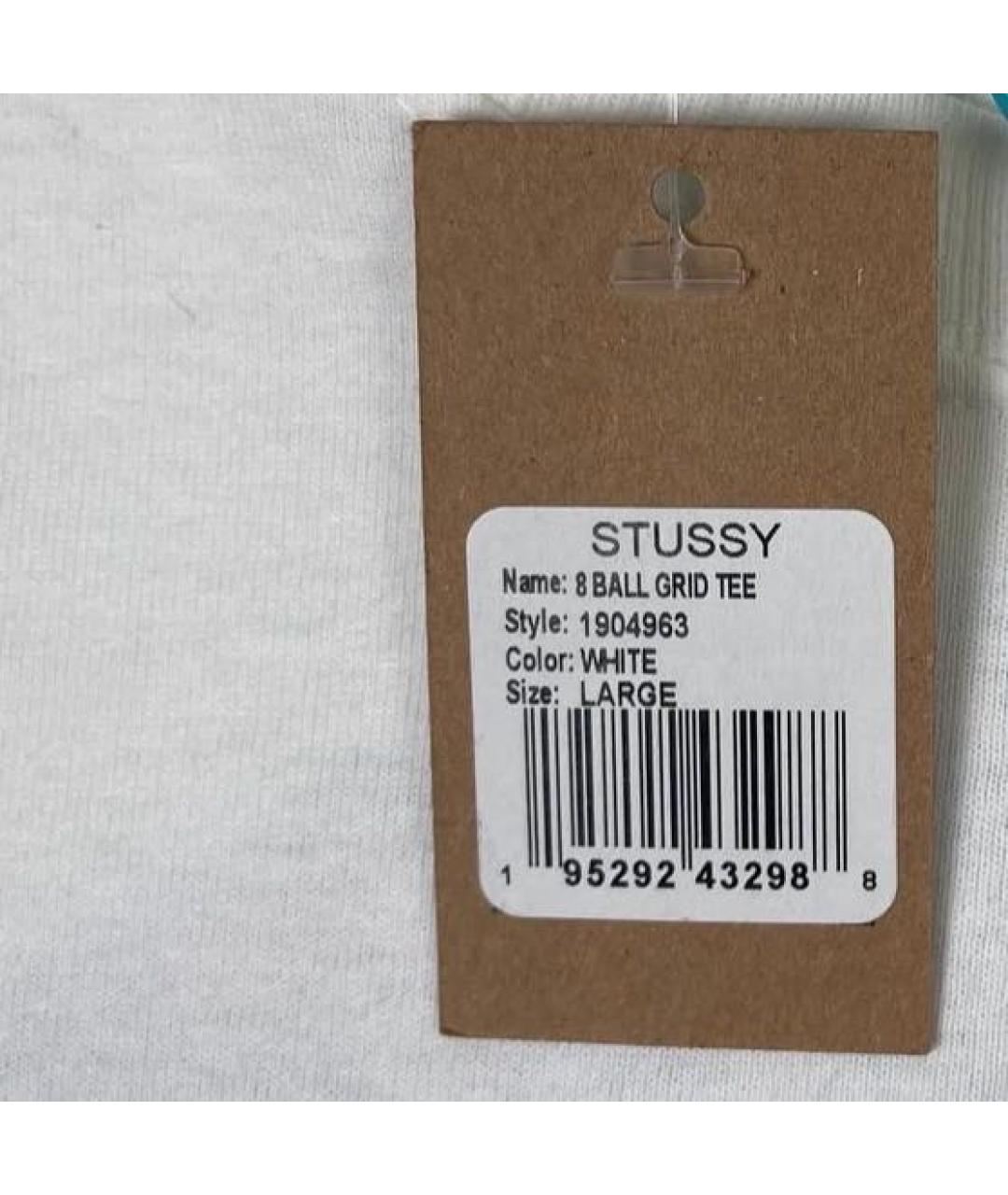 STUSSY Белая хлопковая футболка, фото 4