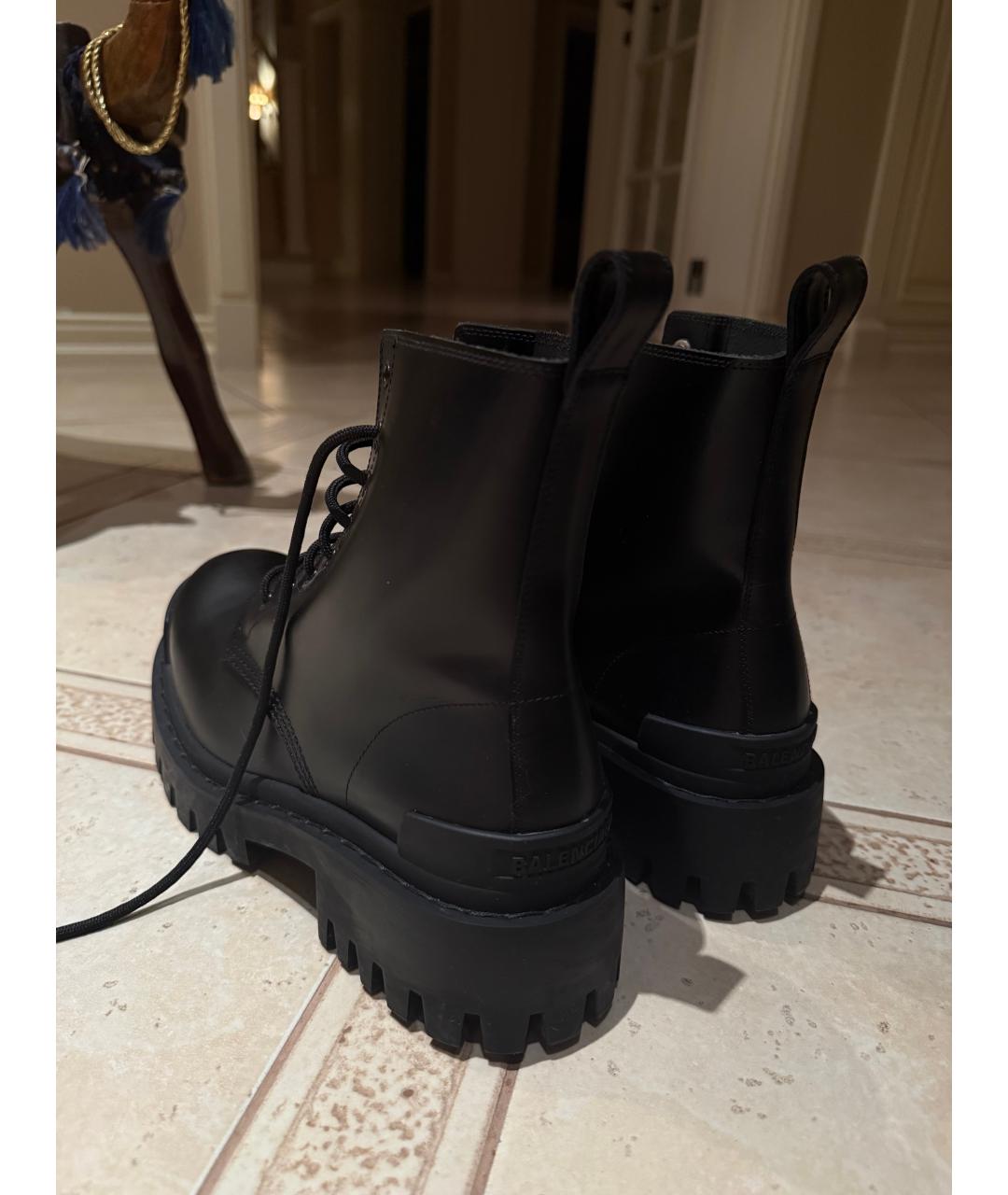 BALENCIAGA Черные кожаные ботинки, фото 4