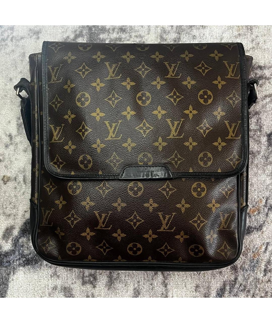 LOUIS VUITTON Коричневая кожаная сумка на плечо, фото 5