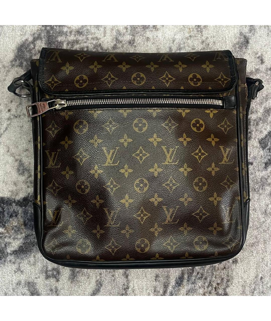 LOUIS VUITTON Коричневая кожаная сумка на плечо, фото 3