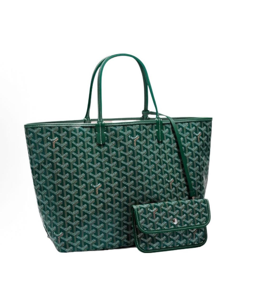 GOYARD Зеленая кожаная сумка тоут, фото 2