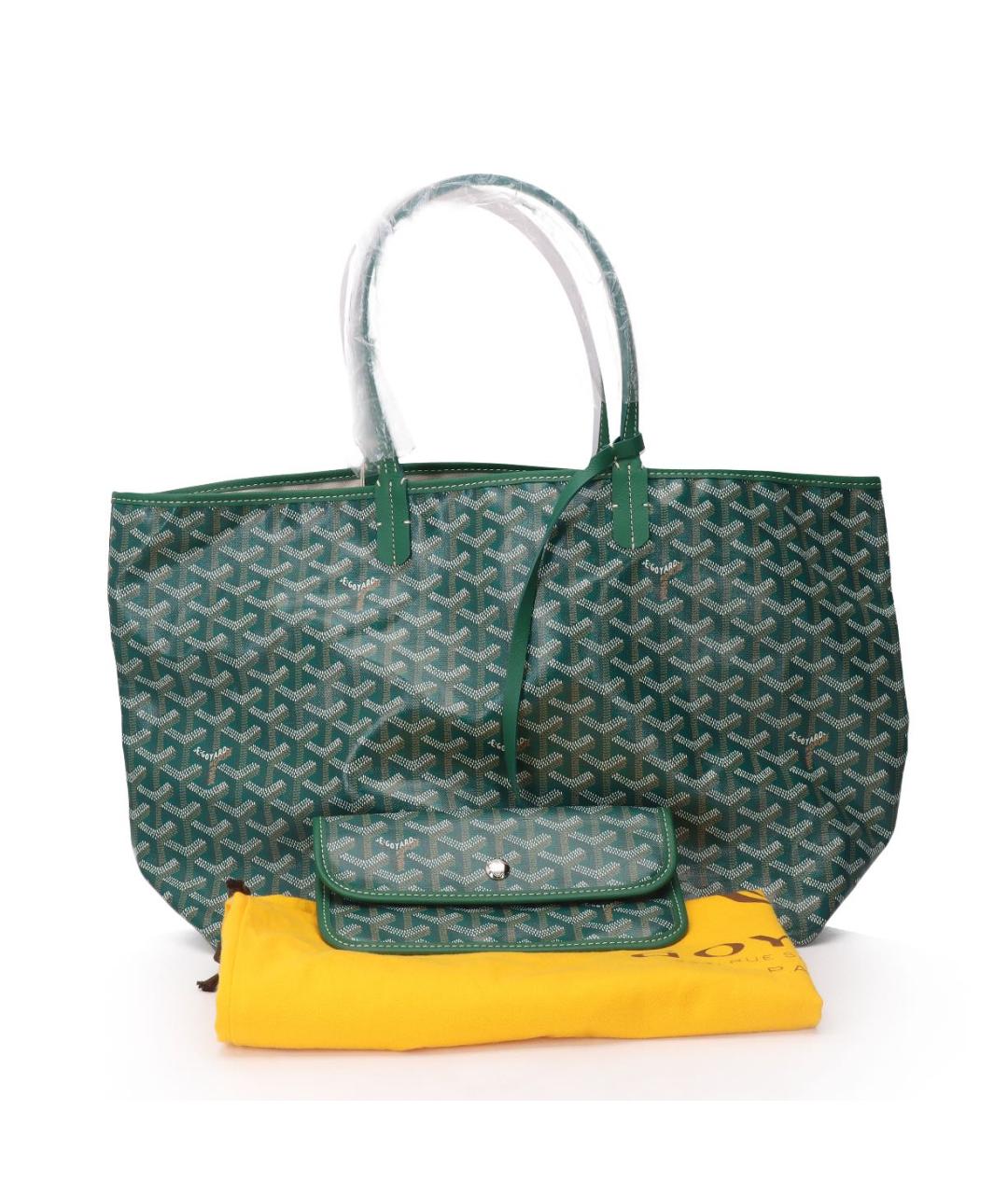 GOYARD Зеленая кожаная сумка тоут, фото 4