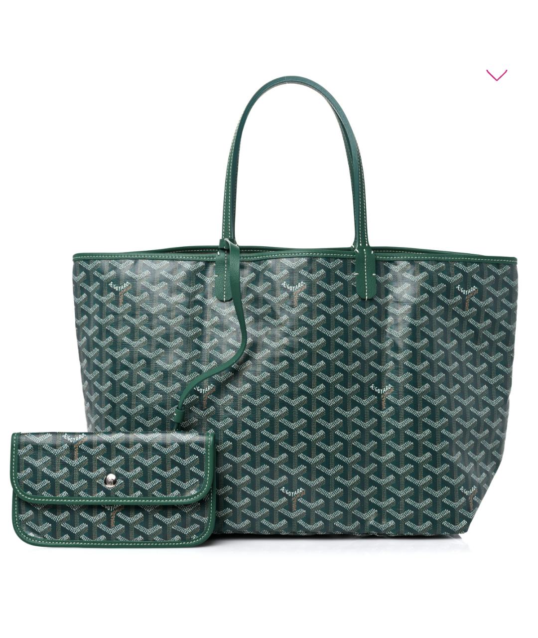 GOYARD Зеленая кожаная сумка тоут, фото 5