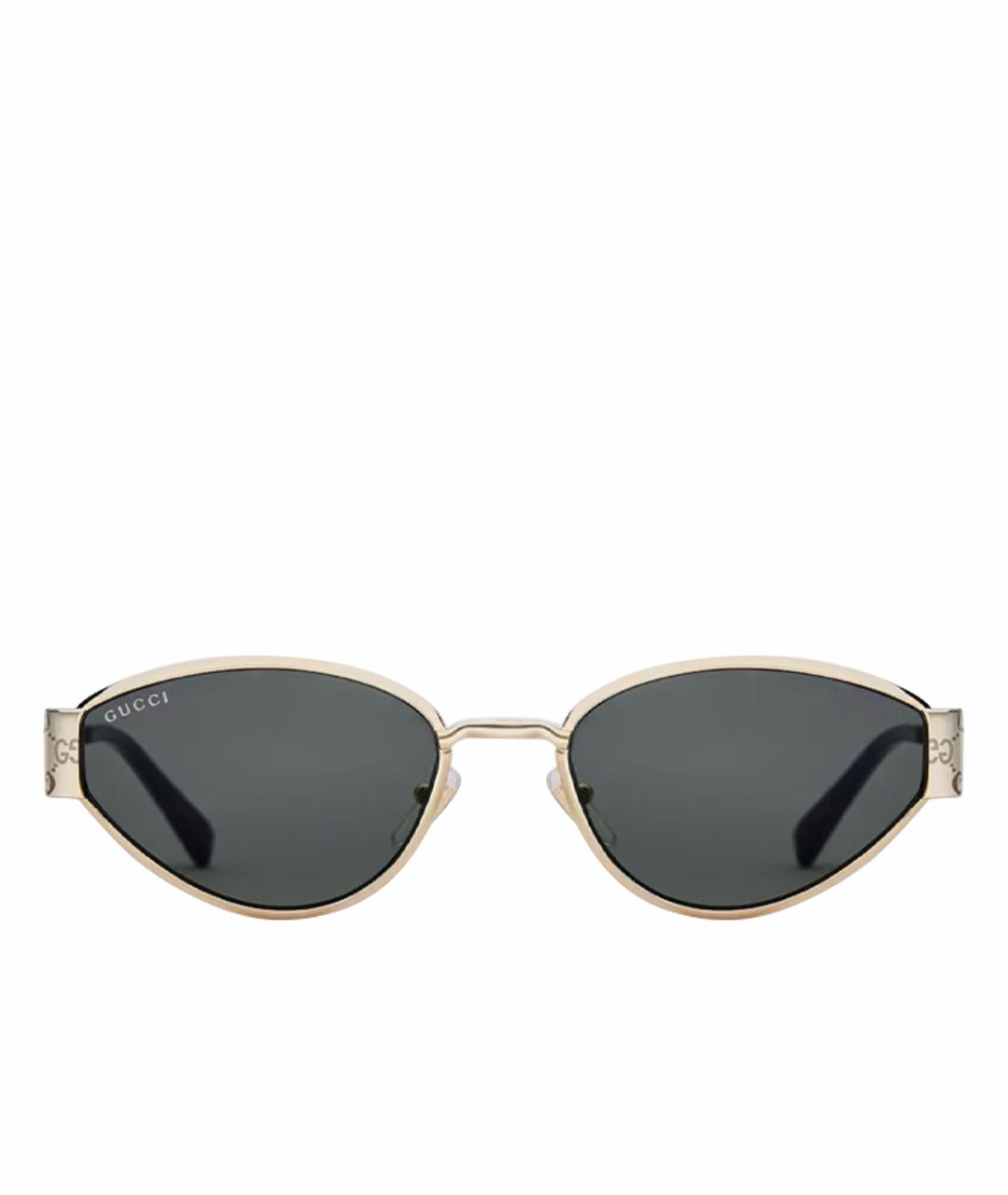 GUCCI Золотые металлические солнцезащитные очки, фото 1