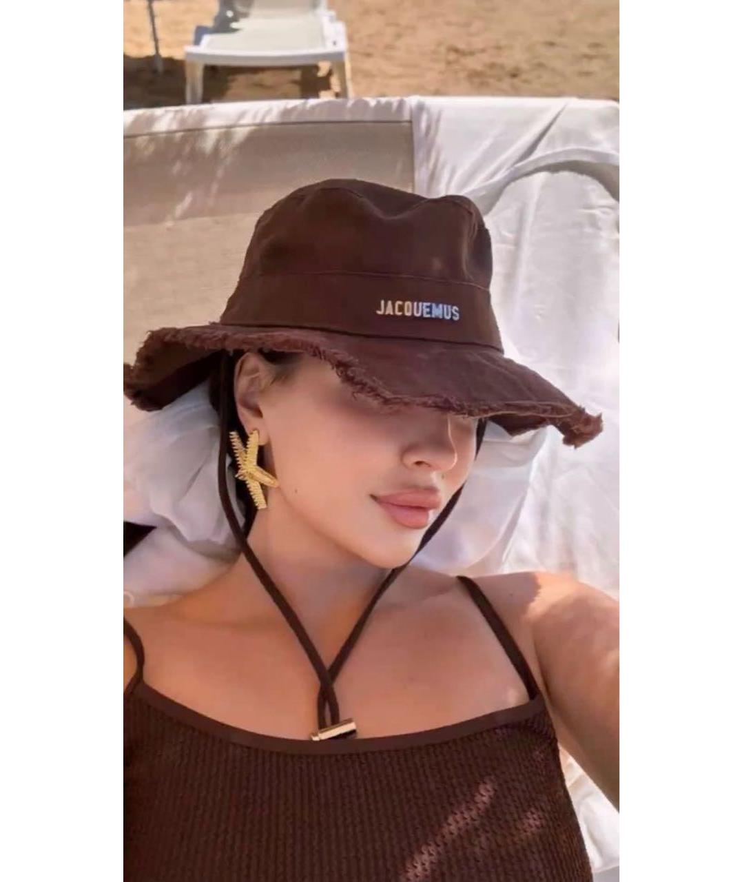 JACQUEMUS Коричневая хлопковая панама, фото 6