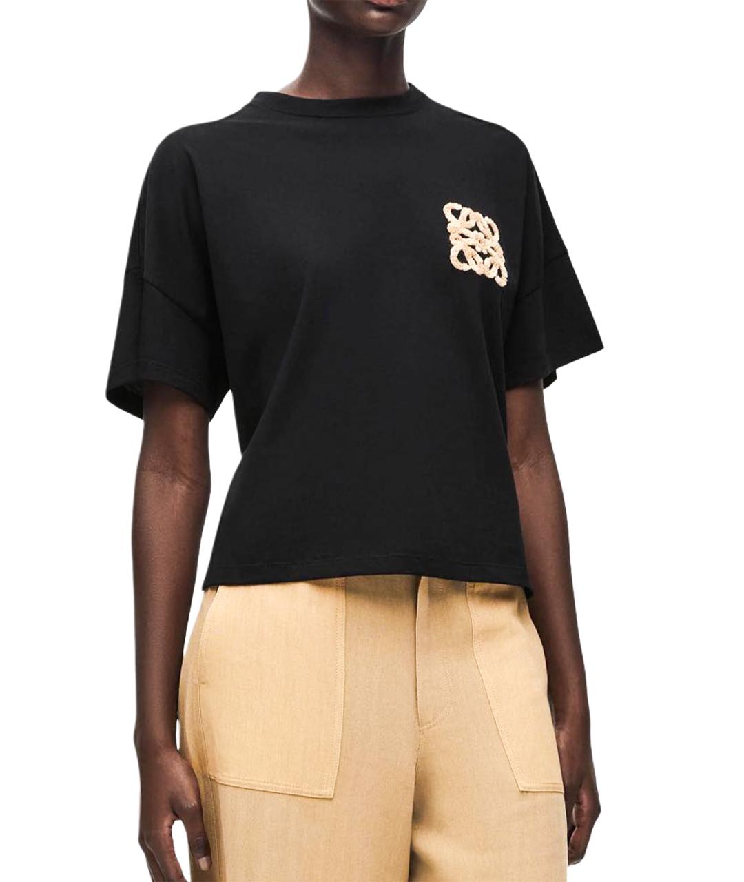 LOEWE Черная хлопковая футболка, фото 10