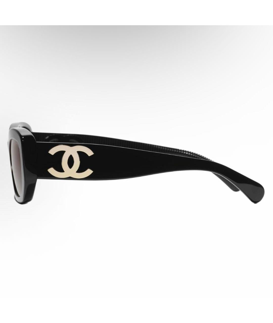 CHANEL Черные пластиковые солнцезащитные очки, фото 3