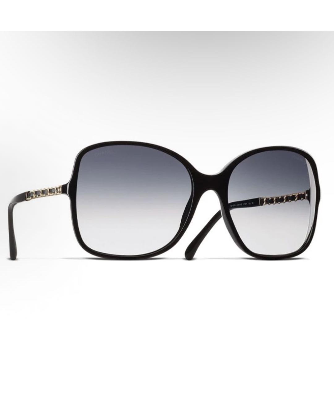 CHANEL Черные металлические солнцезащитные очки, фото 3