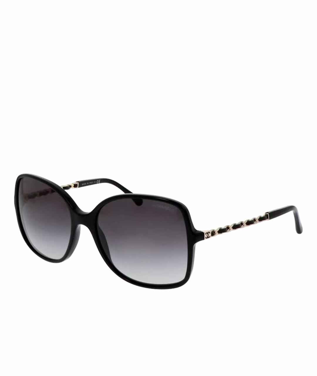 CHANEL Черные металлические солнцезащитные очки, фото 1