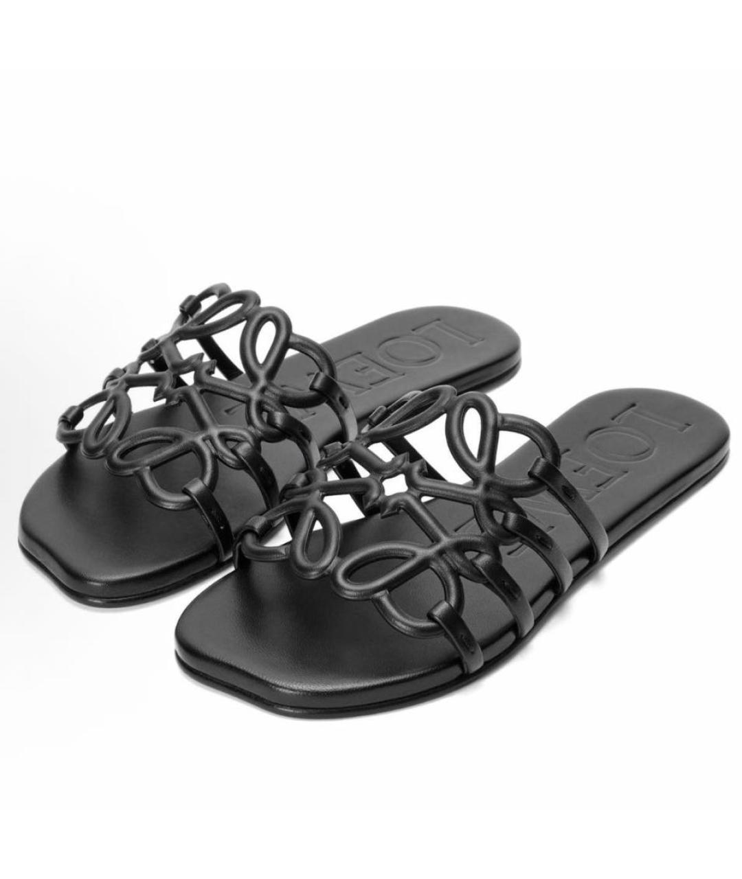 LOEWE Черные шлепанцы, фото 3
