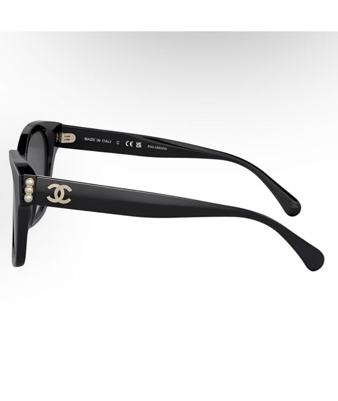 CHANEL Черные пластиковые солнцезащитные очки, фото 3