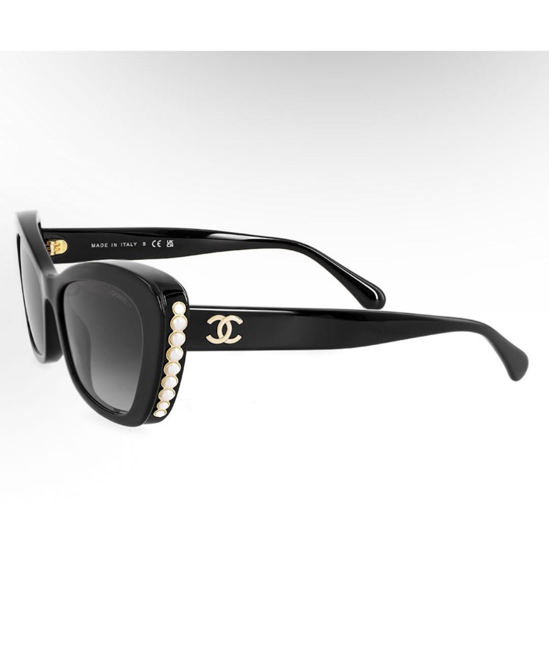 CHANEL Черные пластиковые солнцезащитные очки, фото 5