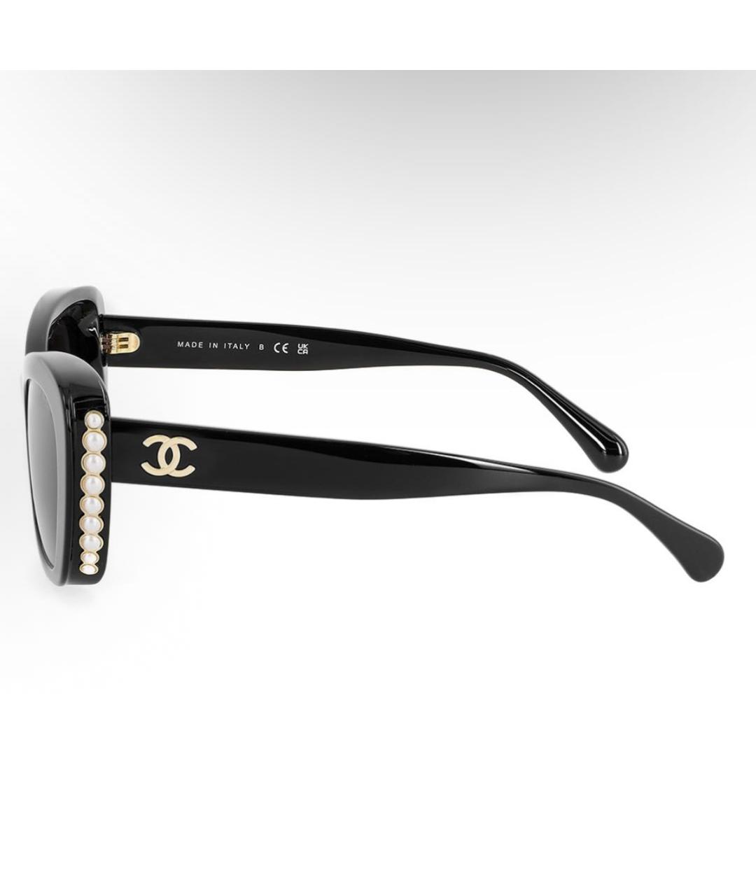 CHANEL Черные пластиковые солнцезащитные очки, фото 3