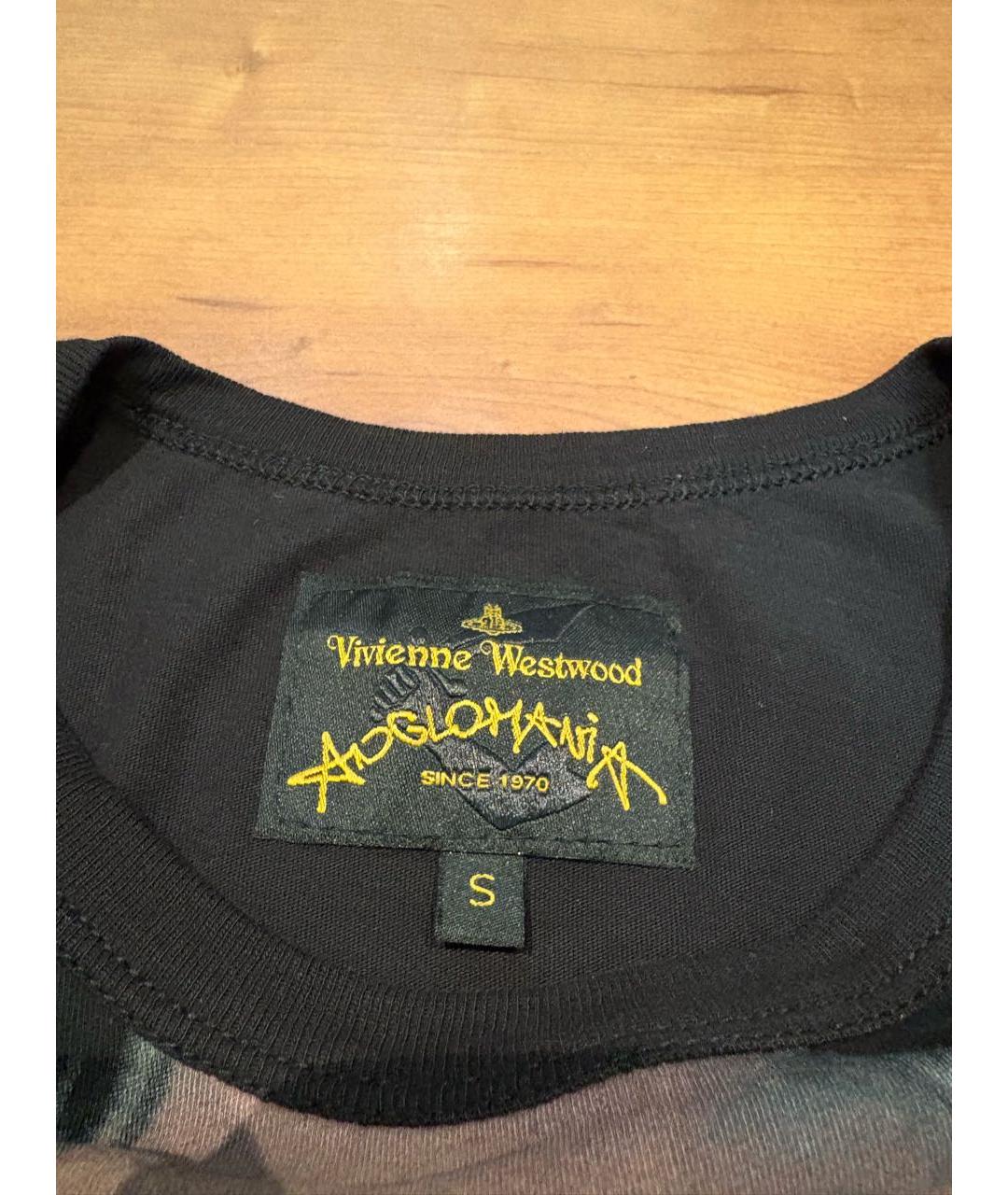 VIVIENNE WESTWOOD Черная хлопко-эластановая футболка, фото 4