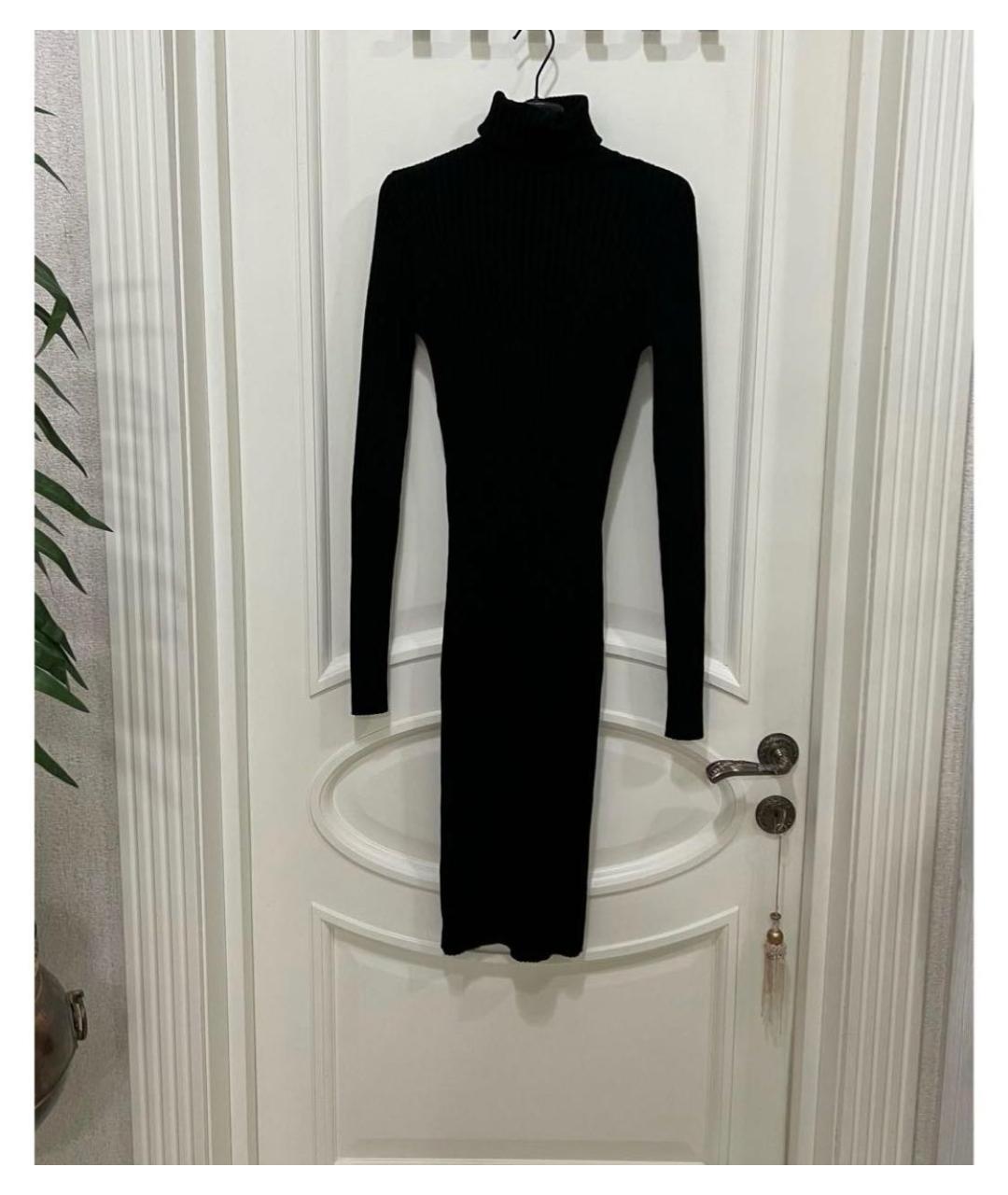 WOLFORD Черное шерстяное повседневное платье, фото 3