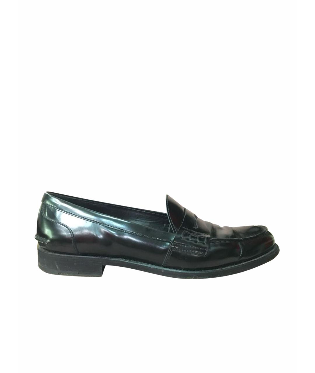 PRADA Черные кожаные лоферы, фото 1