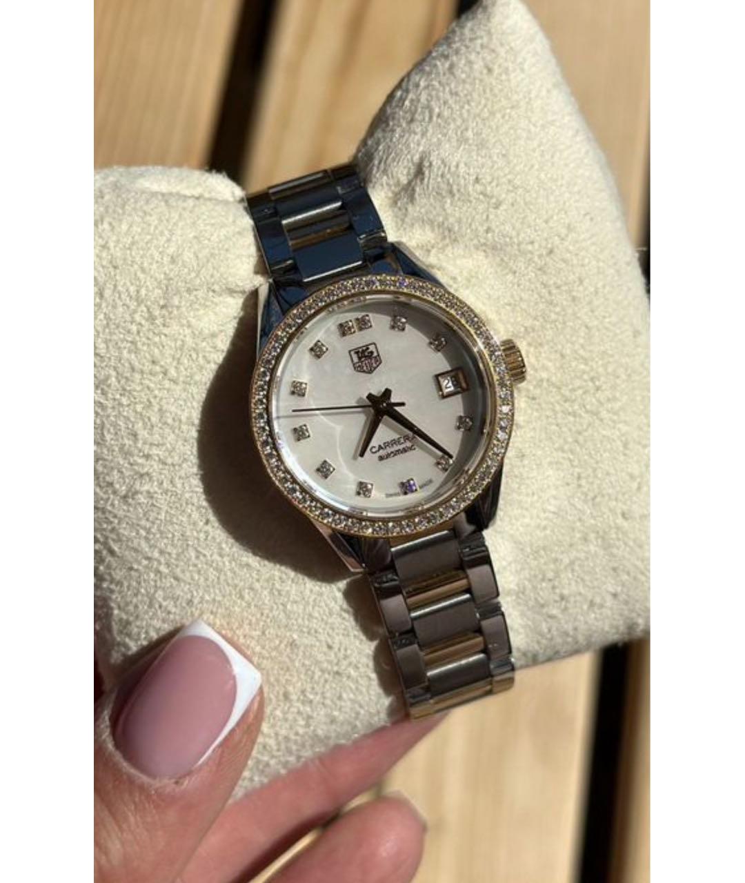 TAG HEUER Белые часы из розового золота, фото 2