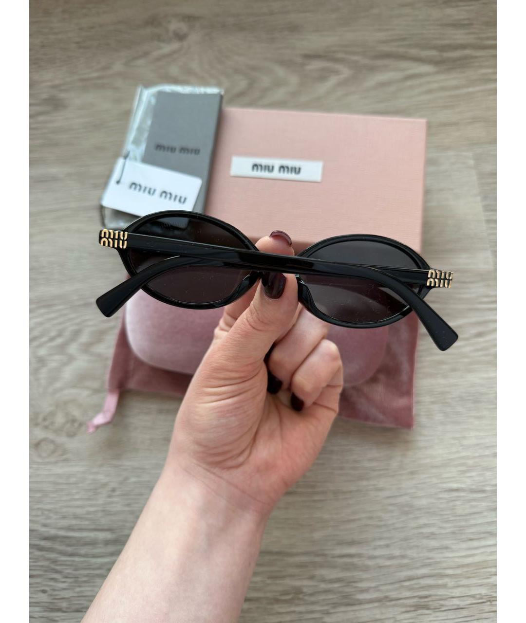 MIU MIU Черные пластиковые солнцезащитные очки, фото 5