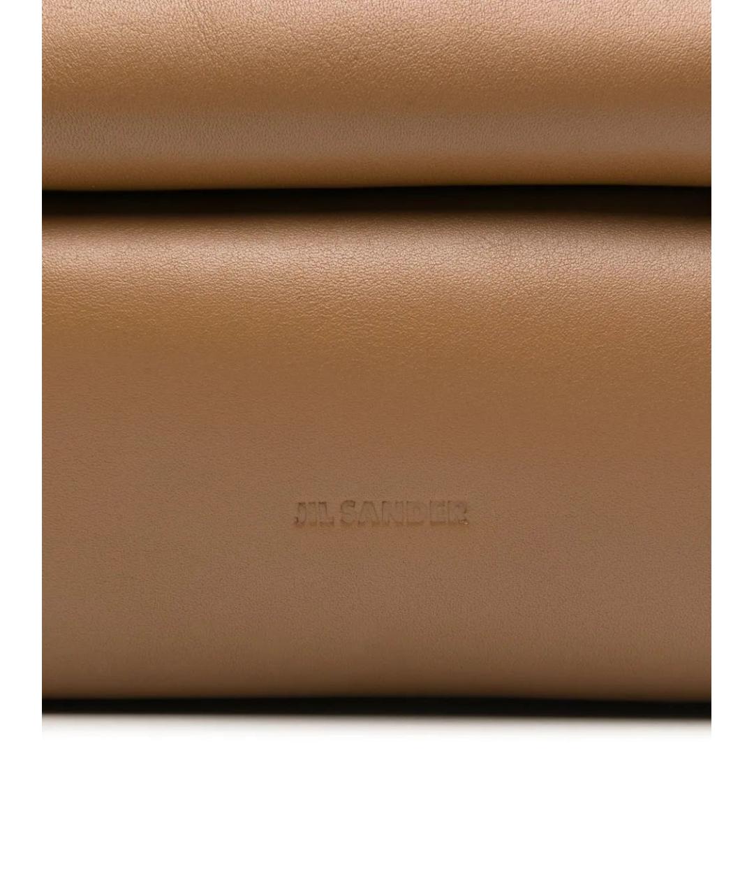 JIL SANDER Бежевая кожаная сумка через плечо, фото 4