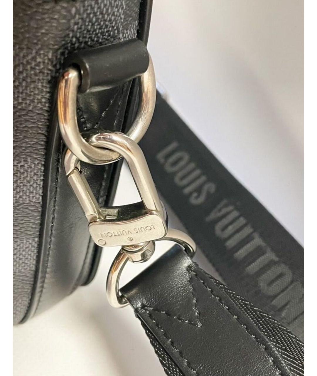LOUIS VUITTON Черная кожаная сумка на плечо, фото 2
