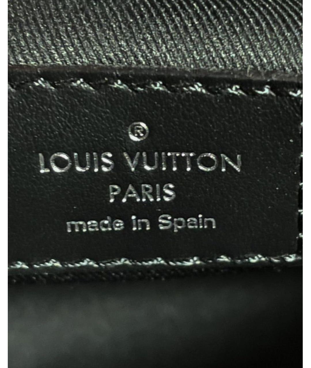 LOUIS VUITTON Черная кожаная сумка на плечо, фото 4