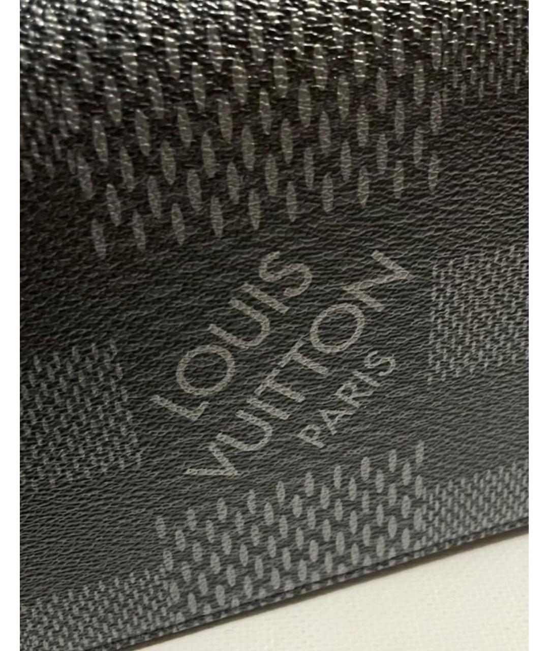 LOUIS VUITTON Черная кожаная сумка на плечо, фото 3