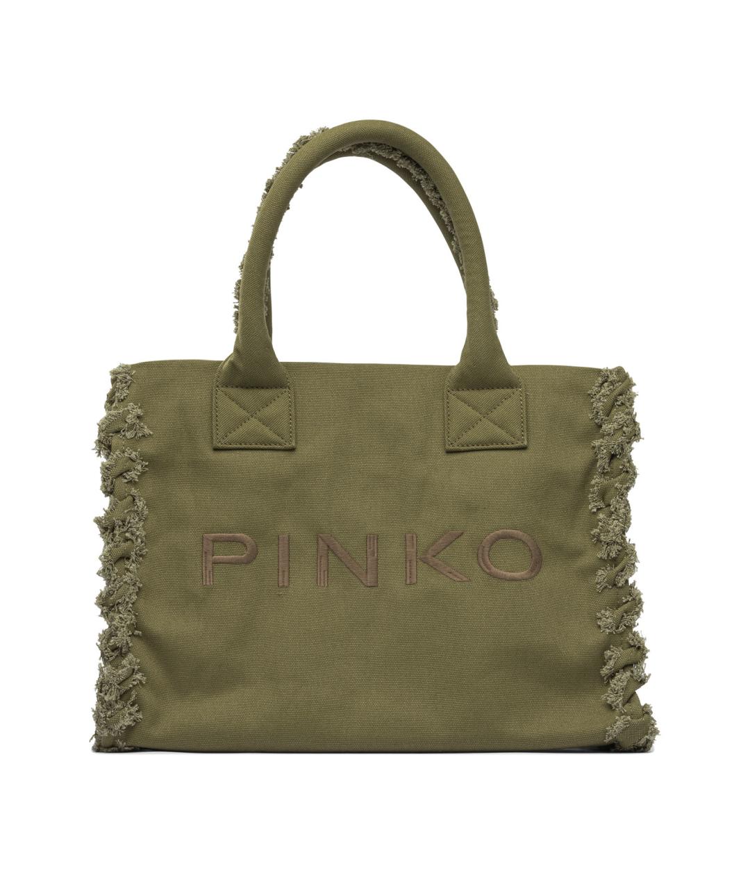 PINKO Зеленая хлопковая сумка тоут, фото 1