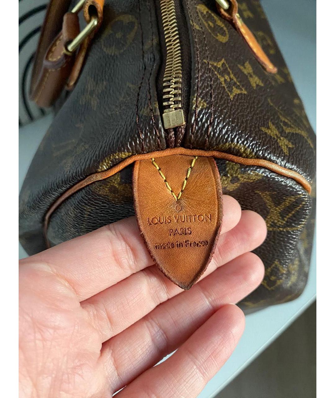 LOUIS VUITTON Коричневая сумка с короткими ручками, фото 5