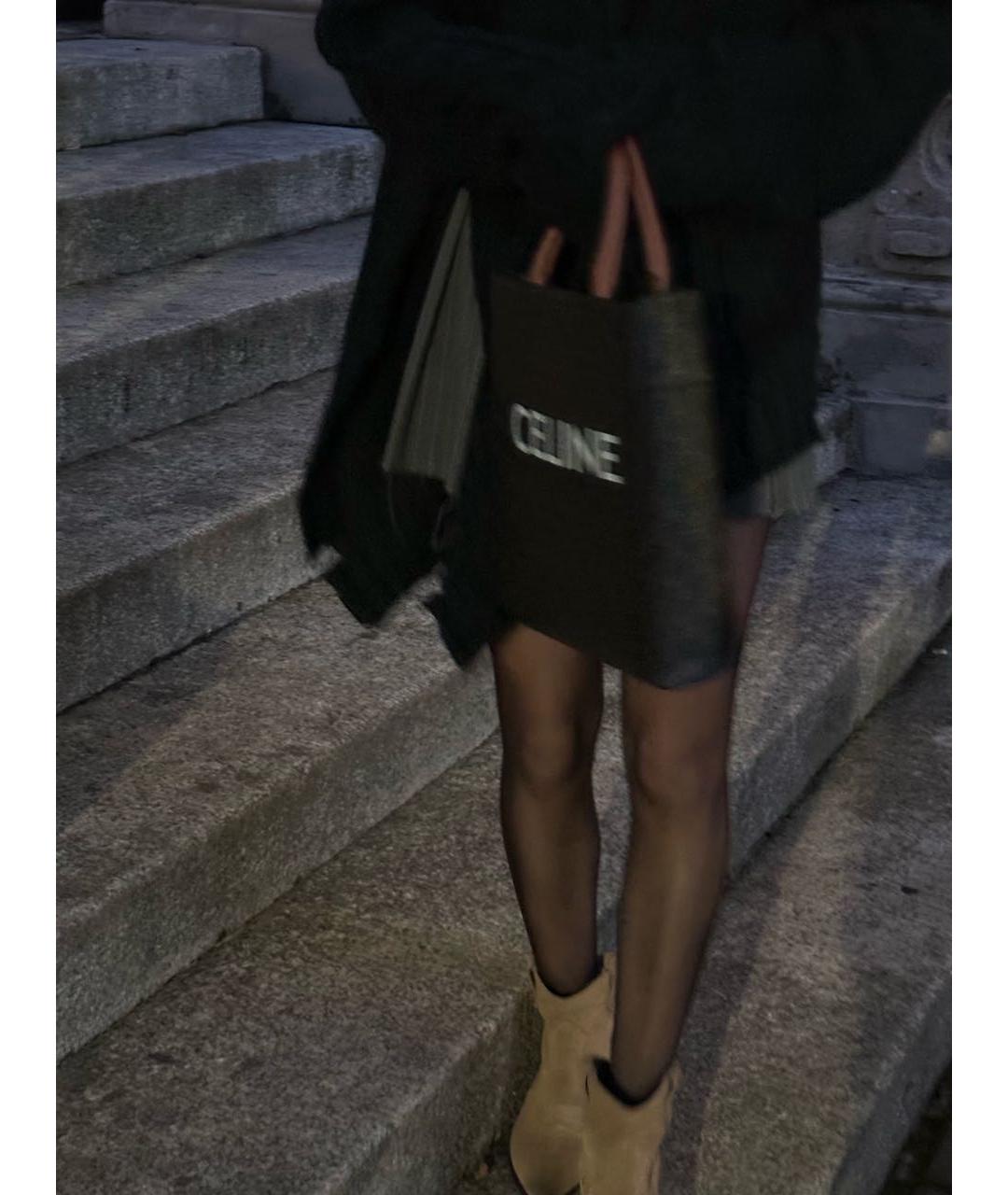 CELINE Коричневая кожаная сумка тоут, фото 5