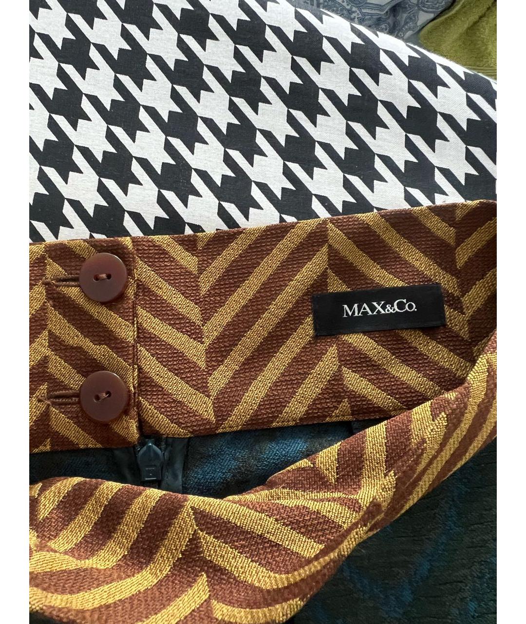 MAX&CO Зеленая полиэстеровая юбка миди, фото 3