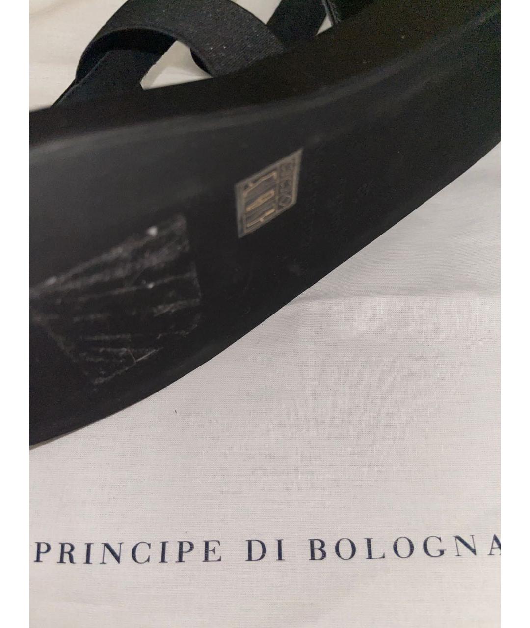 Principe di Bologna Черные кожаные сандалии, фото 5