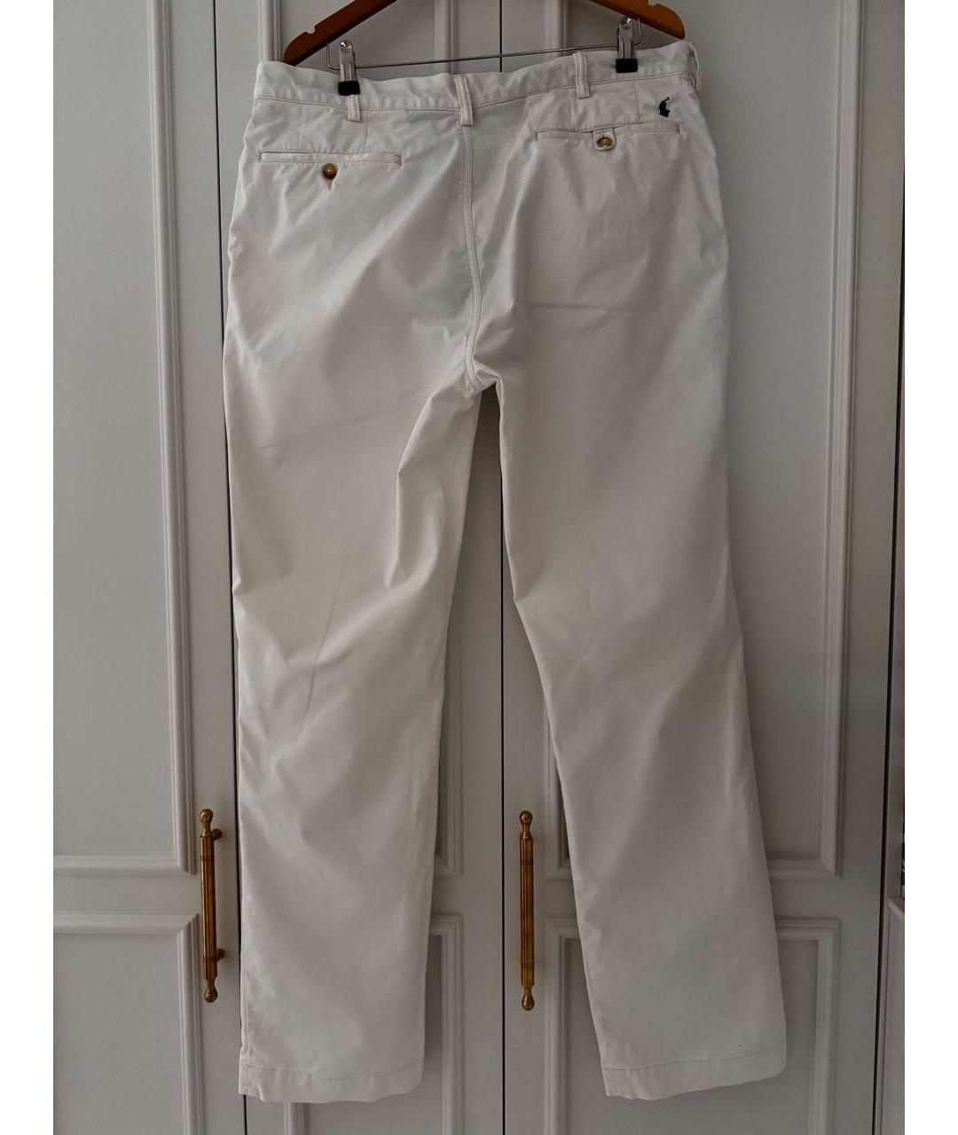 POLO RALPH LAUREN Белые хлопковые брюки чинос, фото 2