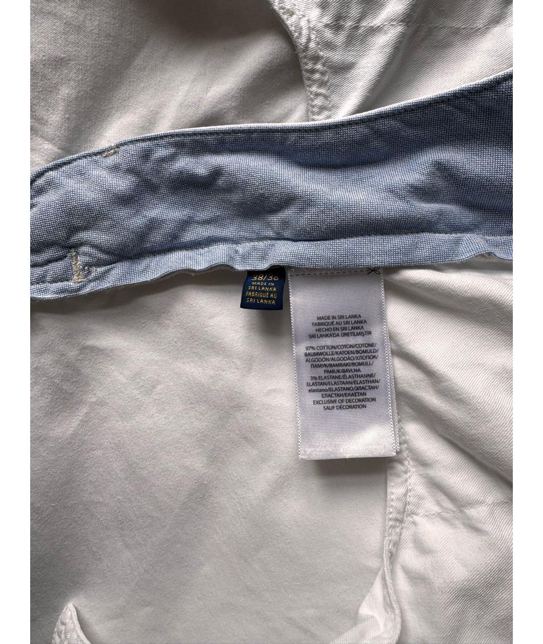 POLO RALPH LAUREN Белые хлопковые брюки чинос, фото 5