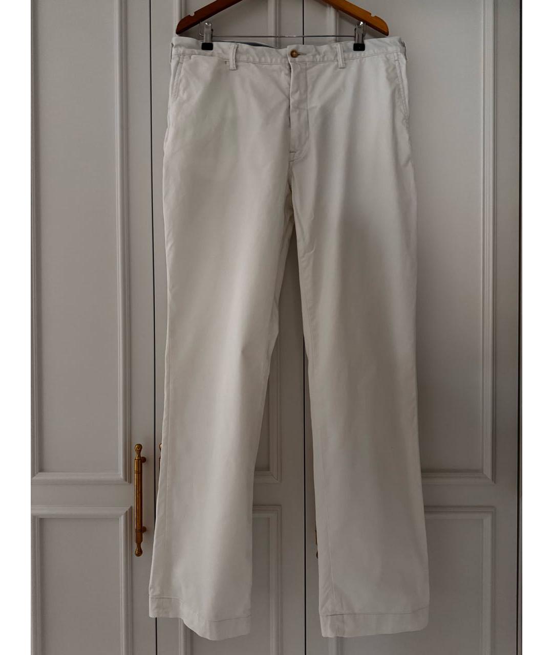 POLO RALPH LAUREN Белые хлопковые брюки чинос, фото 7