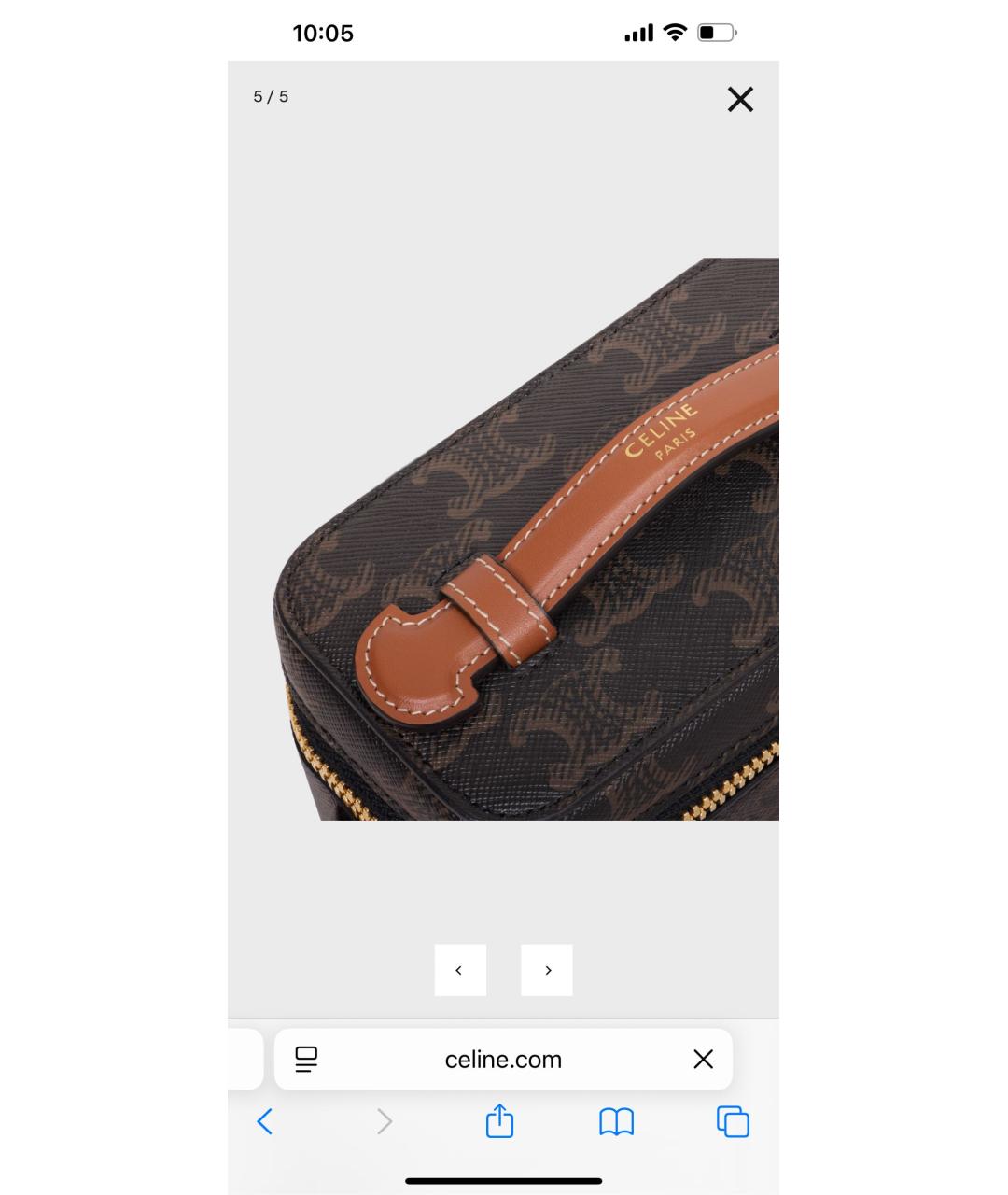 CELINE Коричневая кожаная сумка через плечо, фото 2