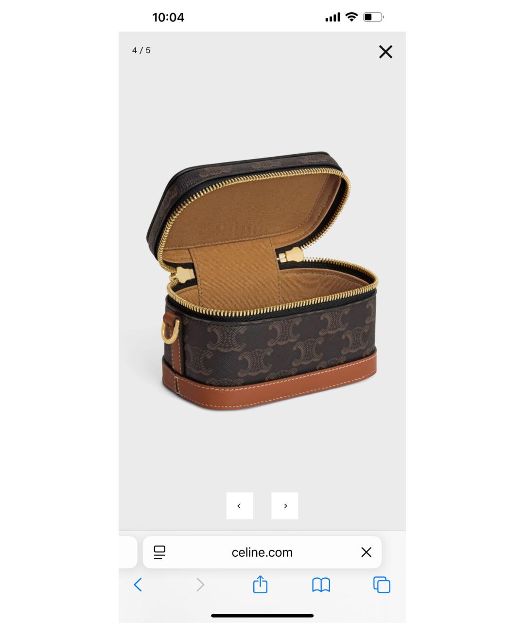 CELINE Коричневая кожаная сумка через плечо, фото 3